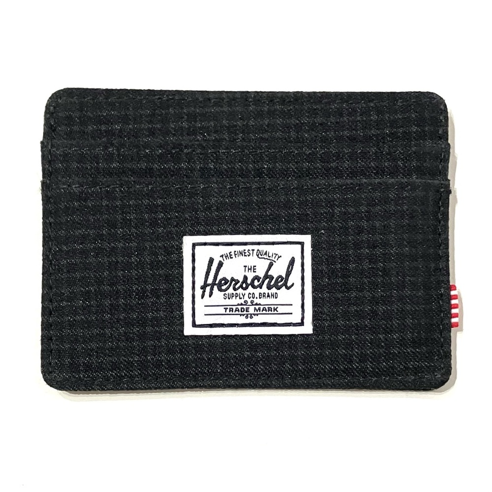 Hershel Black Check Card Holder